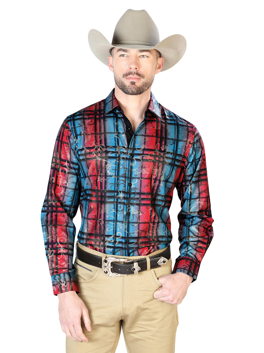 Blue Casual Long Sleeve Shirt 43851