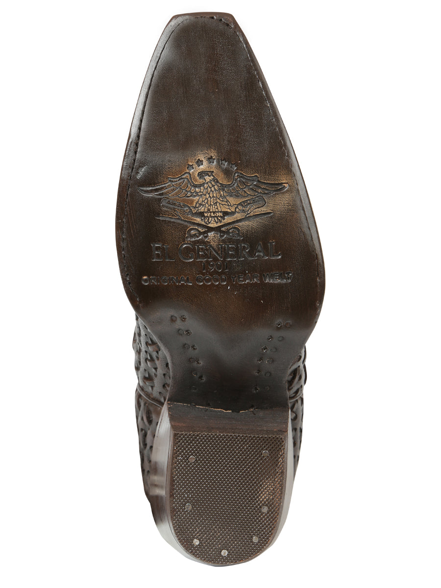 El General Women’s Embroidered Western Boots - Choco 45782