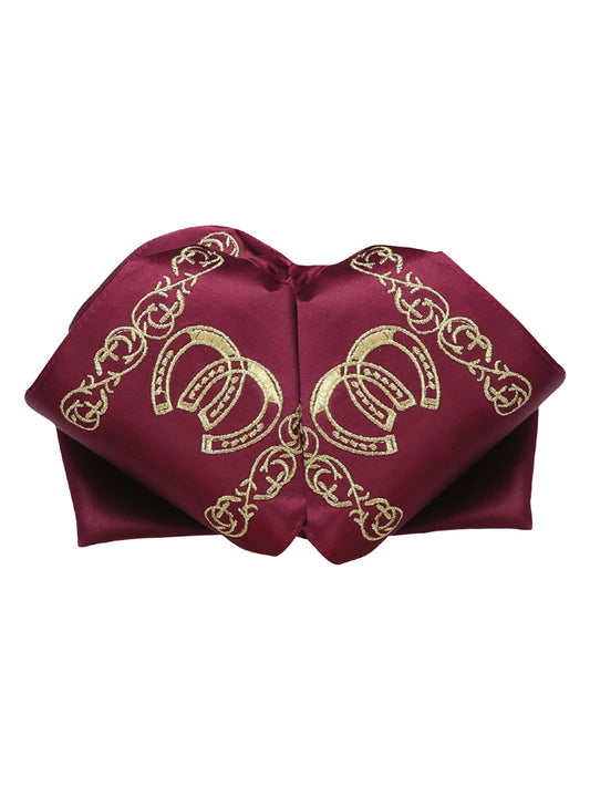 Adult 
Mexican Charro Bow Tie 100% Polyester Wine/Gold  601588